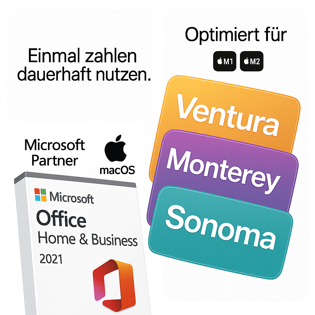 Microsoft Office 2021 Home & Business für MAC (macOS) I Dauerlizenz - officeOS