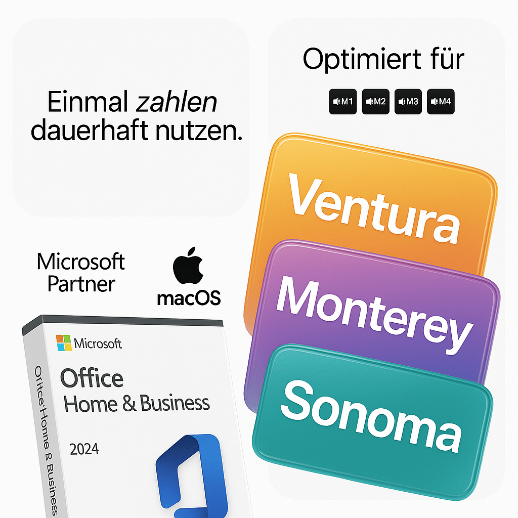 Microsoft Office für Mac (macOS) 2024 I Home & Business I Dauerlizenz - officeOS